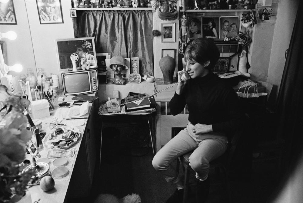 Barbra Streisand in her dressing room in October 1965.