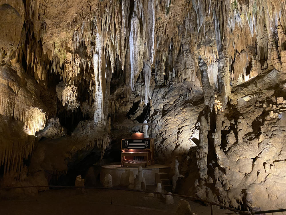 The Great Stalacpipe Organ spans 3.5 acres of the cave and is considered the world's largest musical instrument. The name is a combination of the words <em>stalactite</em> and <em>pipe organ</em> but in actuality, it is a percussion instrument.