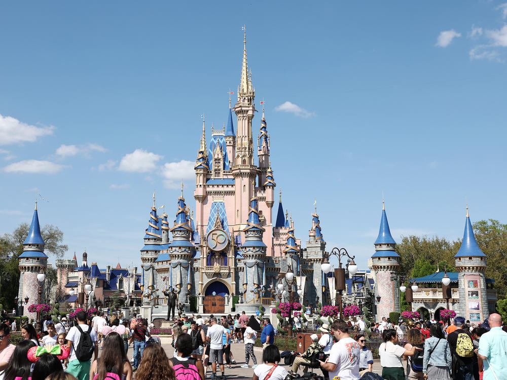Cinderella's Castle at Walt Disney World Resort on March 3, 2022, in Lake Buena Vista, Fla.