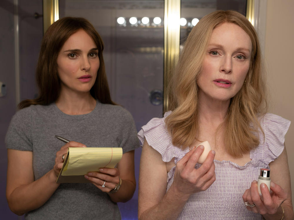 Natalie Portman (left) and Julianne Moore star in <em>May December,</em> Todd Haynes' film inspired by a real-life story of a schoolteacher who was convicted of raping her sixth-grade student.