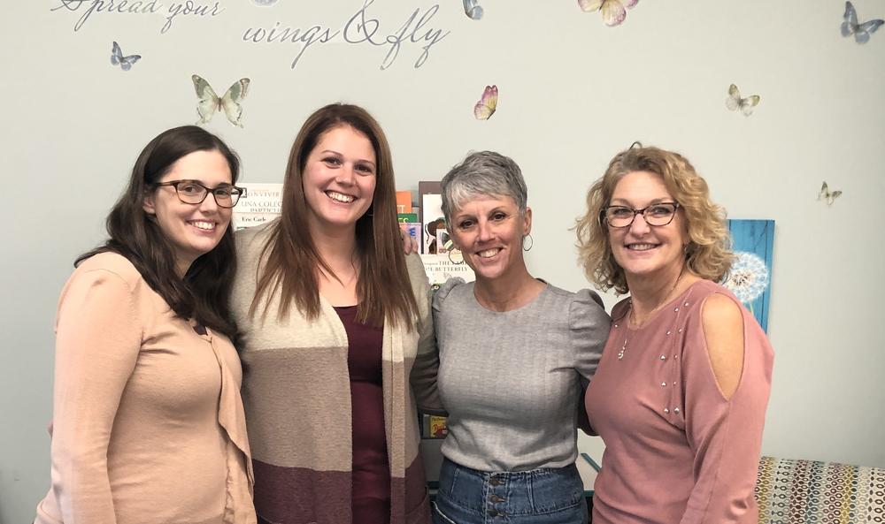Left to right: Therapist Jenny Veith, family advocate Megan Hedges, National Children's Alliance vice president of programs Kim Day and Frederick County child advocacy center director Robin Grove.