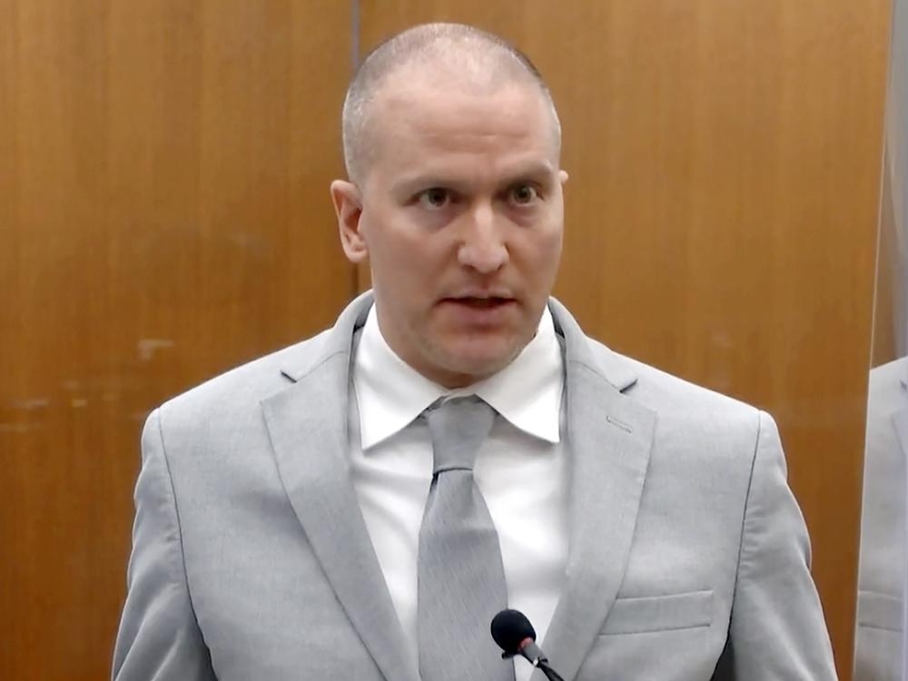 In this image taken from video, former Minneapolis police officer Derek Chauvin addresses the court at the Hennepin County Courthouse, June 25, 2021, in Minneapolis.