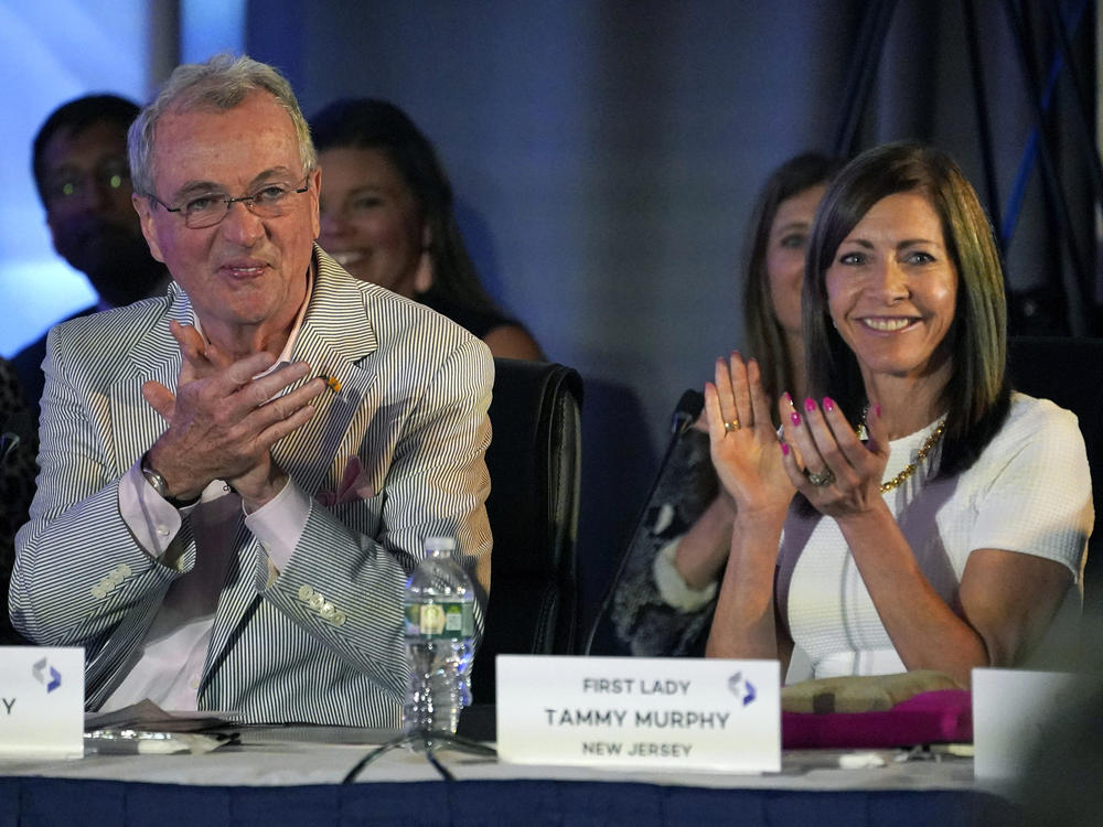 New Jersey Gov. Phil Murphy and first lady Tammy Murphy attend the National Governors Association summer meeting on July 15, 2022, in Portland, Maine.