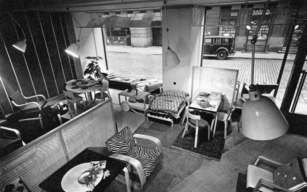 Artek, first showroom, Helsinki, Finland, 1936, as pictured in <em>Aino + Alvar Aalto. </em>