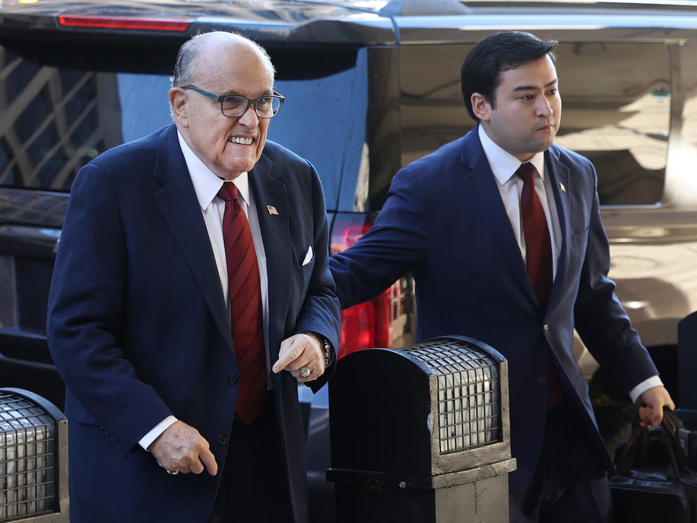 A jury was seated Monday to decide what kind of punitive damages Rudy Giuliani, left, the former lawyer for former President Donald Trump, should pay in a civil case brought by two Georgia election workers who accused him of defamation.