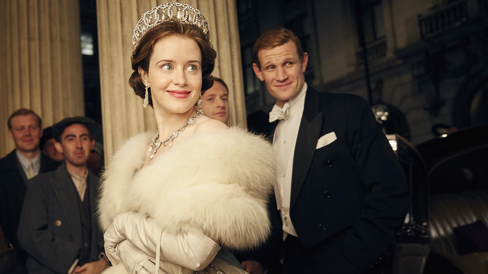 Claire Foy and Matt Smith as Queen Elizabeth and Prince Philip.