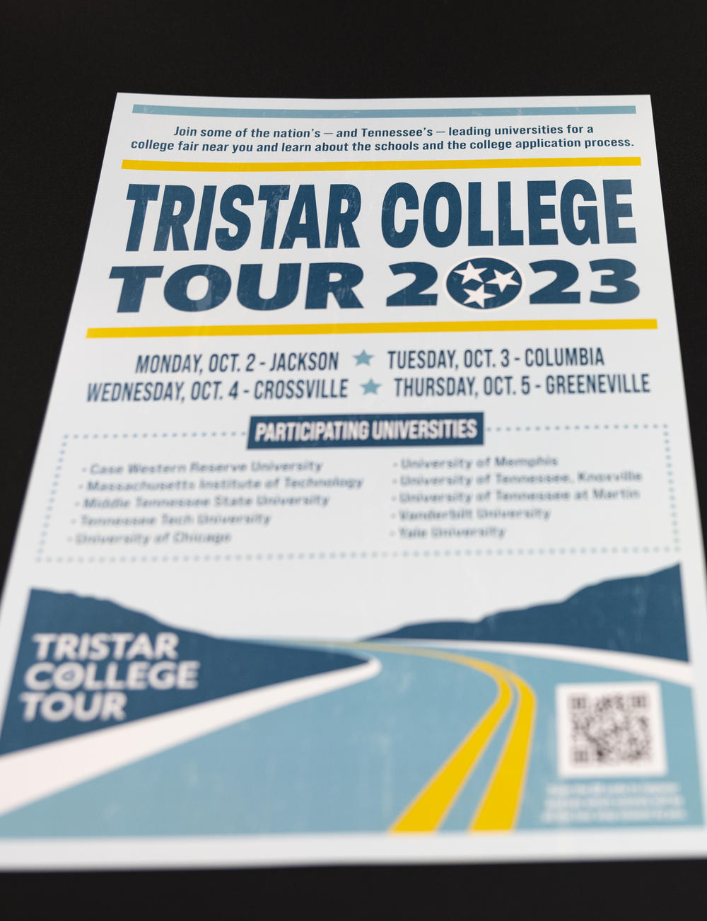 A poster for the Tristar College Tour at Stone Memorial High School in Crossville, Tenn.