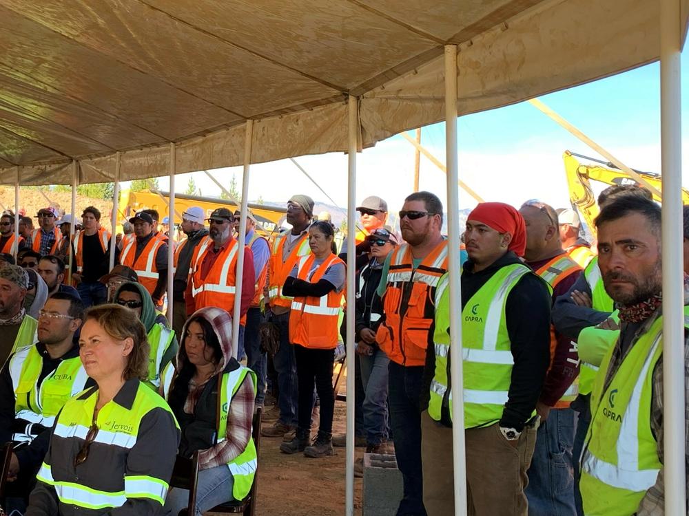 Miners at the opening ceremony for Jervois Global's Idaho Cobalt Operations on Oct. 7, 2022