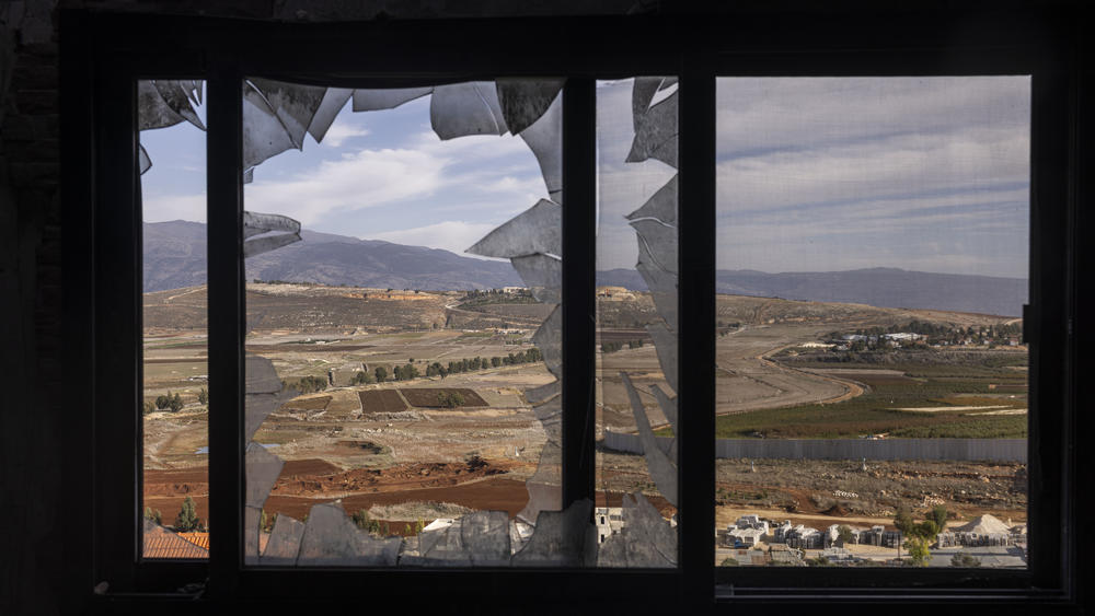 On November 30, 2023, Kfarkila, Southern Lebanon, a heavily damaged house after an Israeli attack, near the border Wall that divides the village of KafrKila in south Lebanon from Israel Diego Ibarra Sánchez for NPR