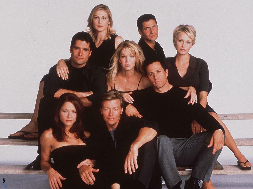 The cast of <em>Melrose Place</em> in 1998.