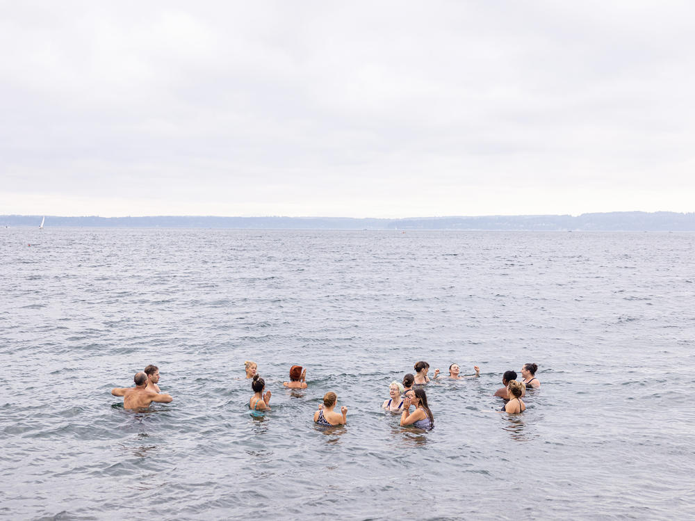 After a few minutes in the water, the group plunge begins to sound more like Sunday brunch, with conversation and laughter, rather than a gut-wrenching experience.