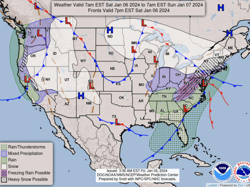 The winter storm system is expected to bring freezing rain and heavy snow all along the East Coast over the weekend.