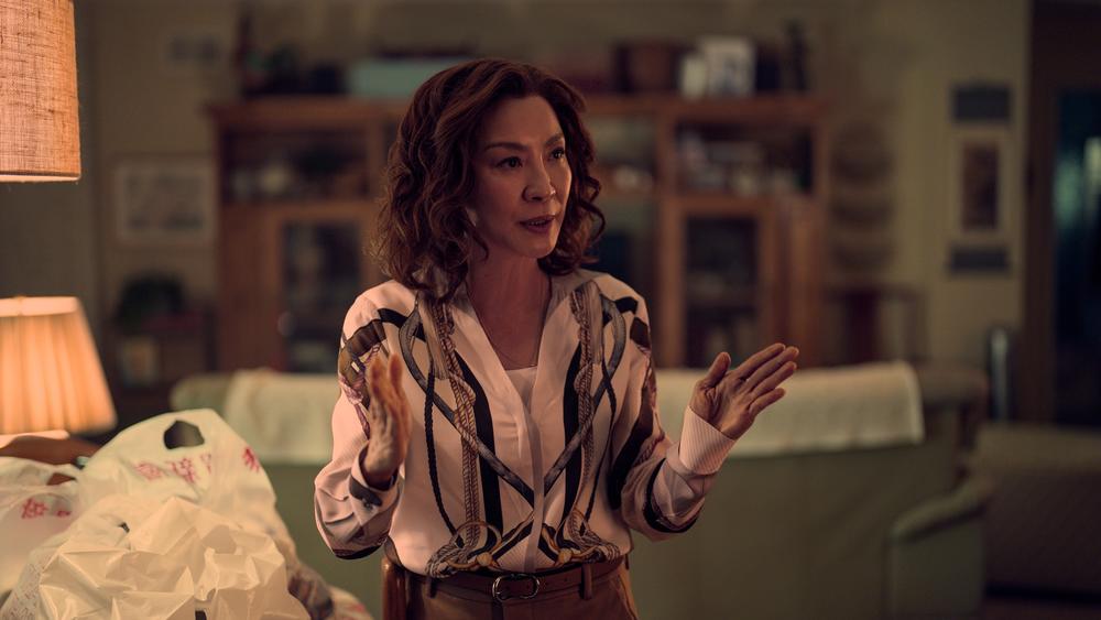The Brothers Sun. Michelle Yeoh as Mama Sun in episode 102 of The Brothers Sun. Cr. Michael Desmond/Netflix © 2023