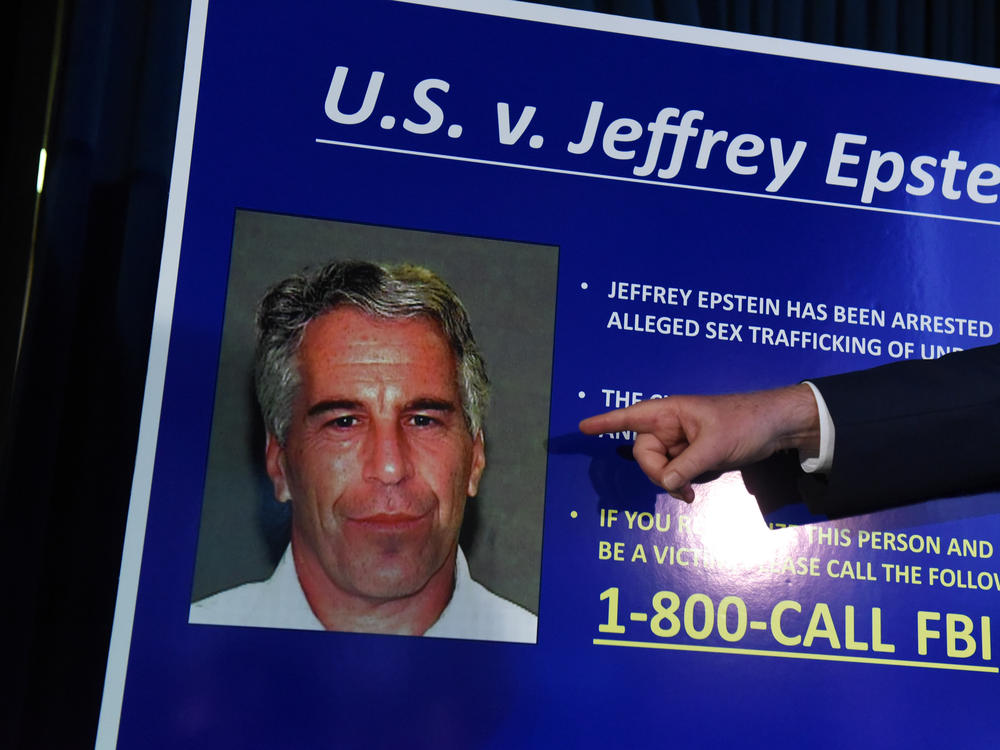 A picture of Jeffrey Epstein from July 8, 2019, when federal prosecutors charged the financier with sex trafficking of minors. Epstein died later that year by suicide while in federal custody.