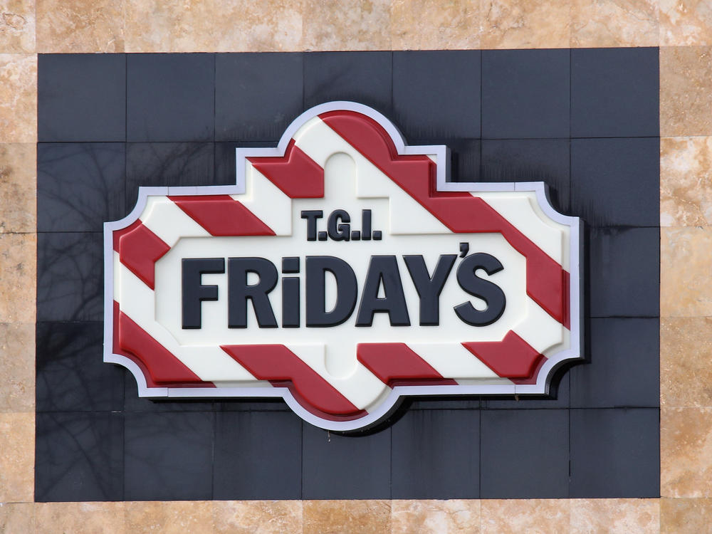 An image of the sign for T.G.I Friday's as photographed on March 16, 2020 in Levittown, New York.