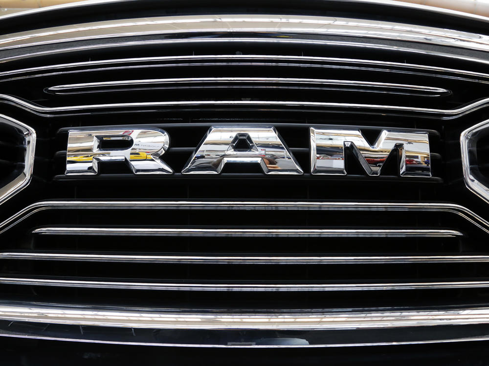 This grill of a Ram truck is on display at the Pittsburgh Auto Show on Feb. 15, 2018. The Department of Justice released new details of a settlement with engine manufacturer Cummins Inc. on Wednesday that includes a mandatory recall of 600,000 Ram trucks.