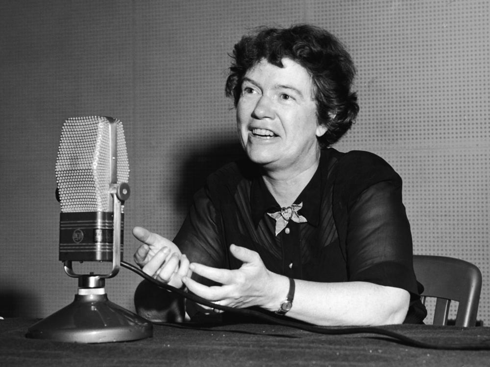 American cultural anthropologist Margaret Mead sits for an interview in 1952.