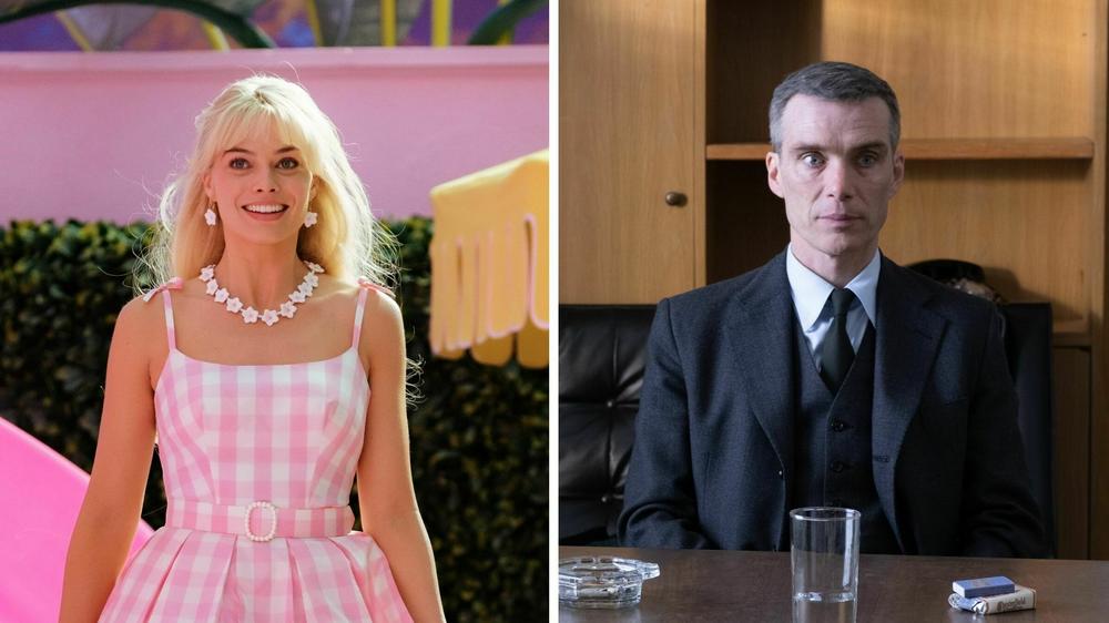 Margot Robbie as Barbie and Cillian Murphy as J. Robert Oppenheimer, the titular characters in two of the year's most talked-about movies.