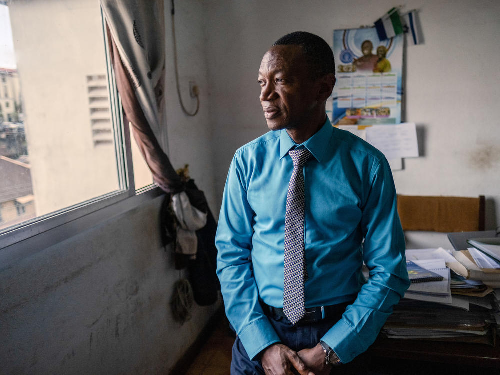 Ibrahim Kargbo of the national Drug Law Enforcement Agency in his office in central Freetown, Sierra Leone. Kargbo's agency is faced with an exponential increase in drug use in the country, but has limited means to address it. The agency's entire budget is barely $50,000.