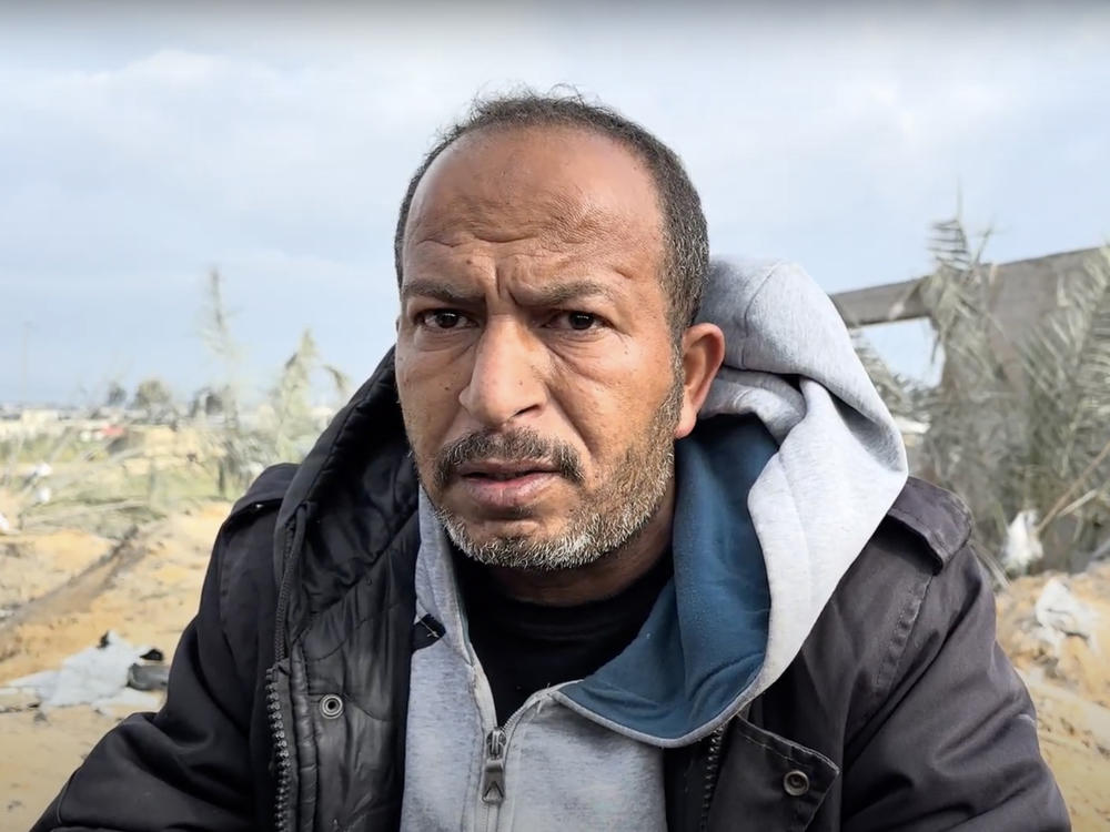 Raed Al-Sayyad Abdusalam Deeb said an Israeli airstrike on Sunday struck a home where several members of his family had been sheltering in Rafah, leaving them trapped under the rubble. 