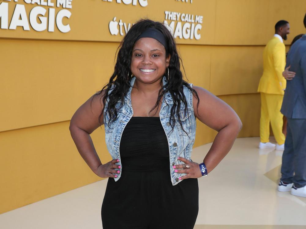 Hydeia Broadbent attends the Los Angeles premiere of Apple's 
