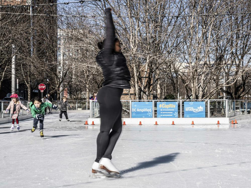 Maya James shows off her skills at Canal Park Ice Rink in Washington, D.C.