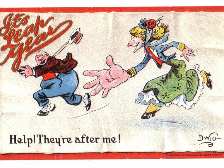 An example of one of many early 20th century postcards by cartoonist Clare Victor Dwiggins — 