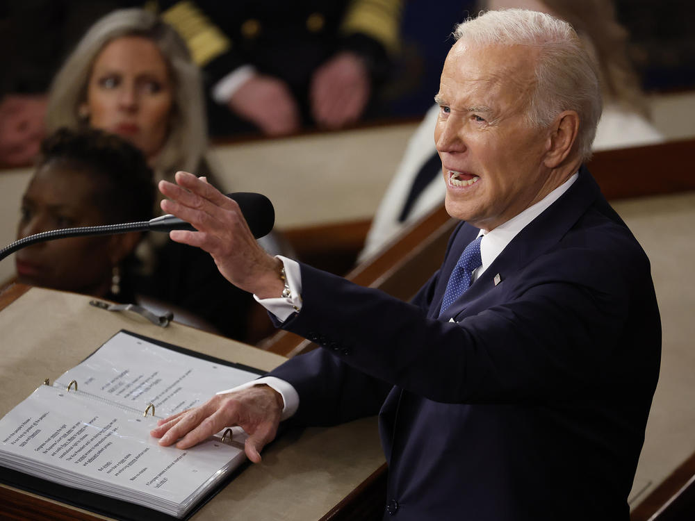 Joe Biden delivers the State of the Union address last February.
