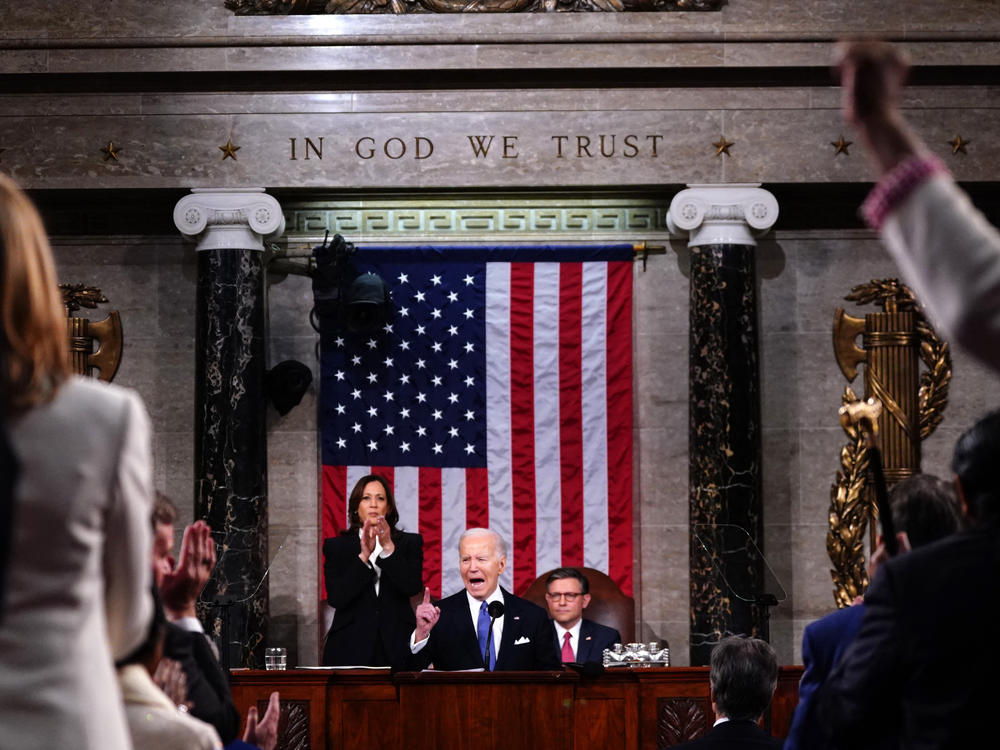 President Biden delivers the State of the Union address in the House Chamber of the U.S. Capitol on Thursday.