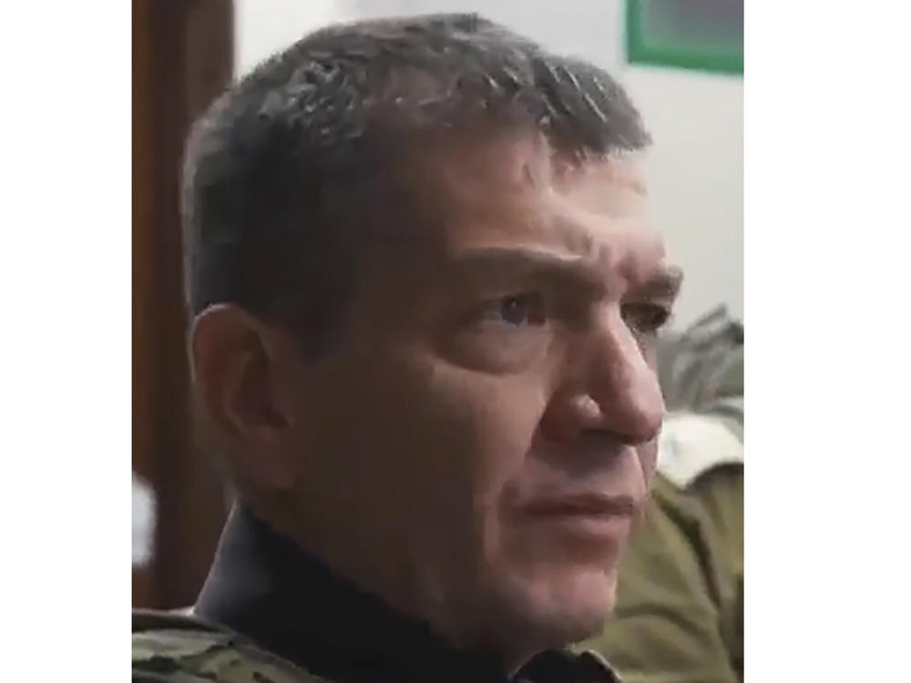 This image made from video provided December, 2023, by Israeli Defense Forces shows Aharon Haliva, the head of Israel's military intelligence in Gaza City, Gaza Strip.