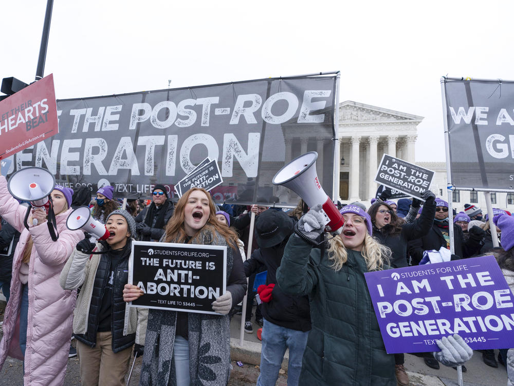Anti-abortion activists march outside the U.S. Supreme Court during the annual March for Life in Washington, D.C., on Jan. 21, 2022.