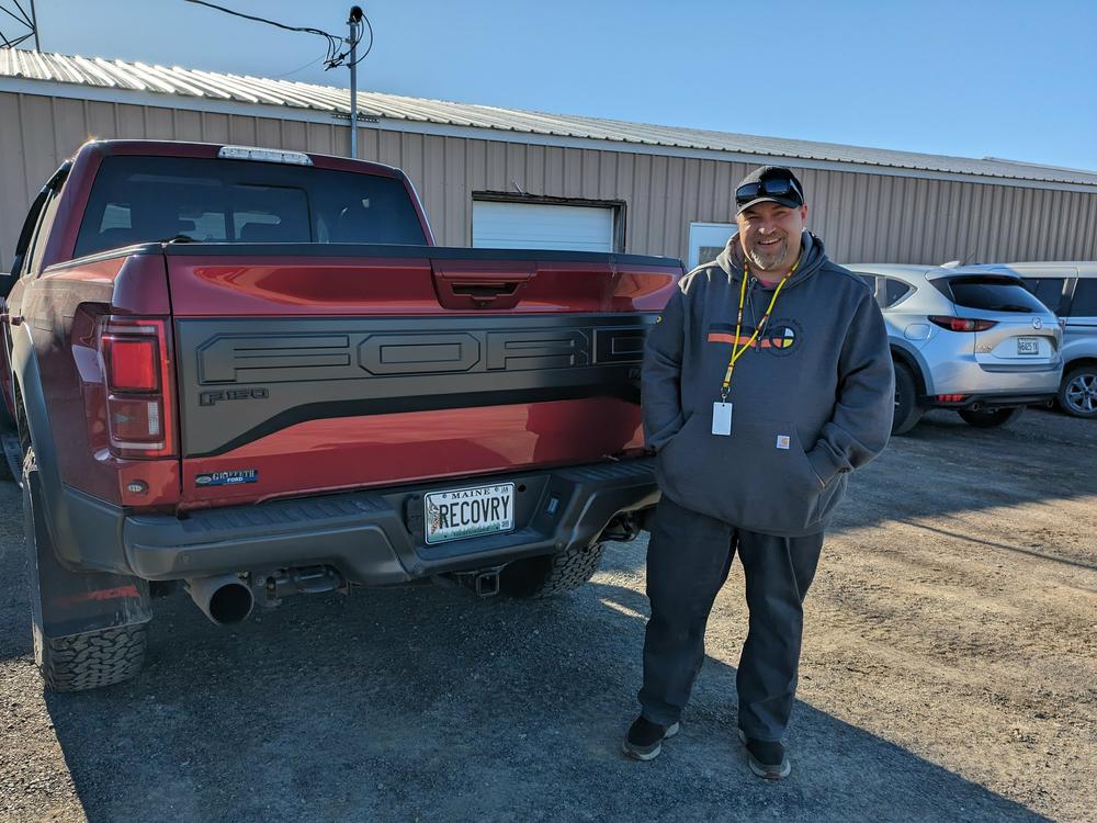 Erik Lamoreau is a peer recovery coordinator for the Mi'kmaq Nation health department. Note his license plate.