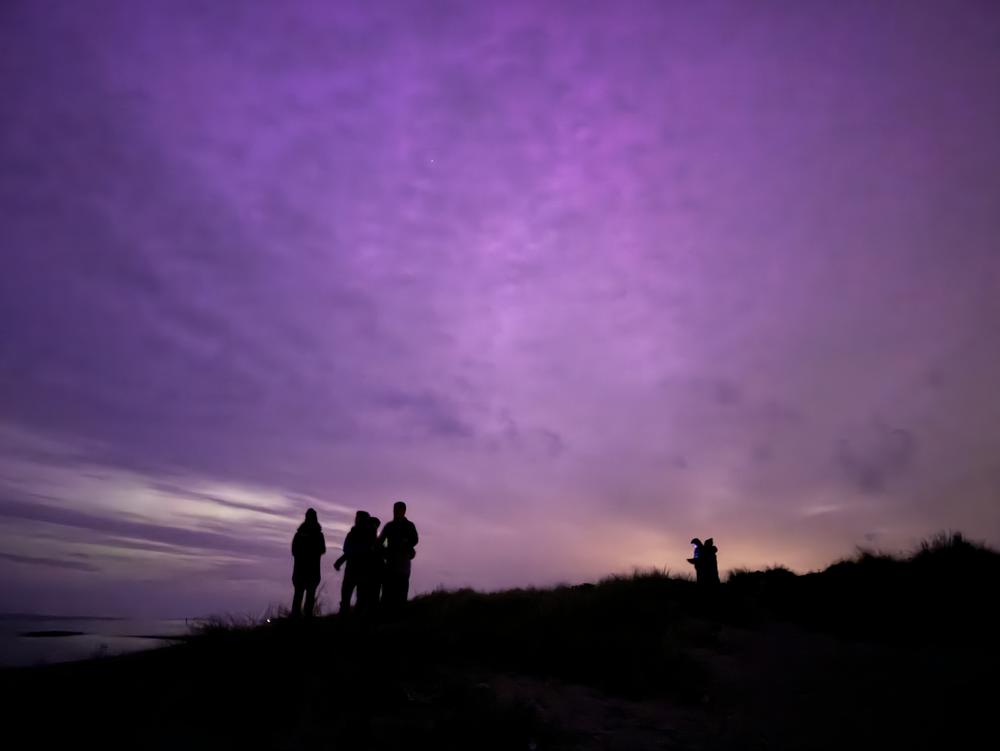Liseleje, Denmark:  Northern lights illuminate the sky in Liseleje, Denmark on May 11, 2024.