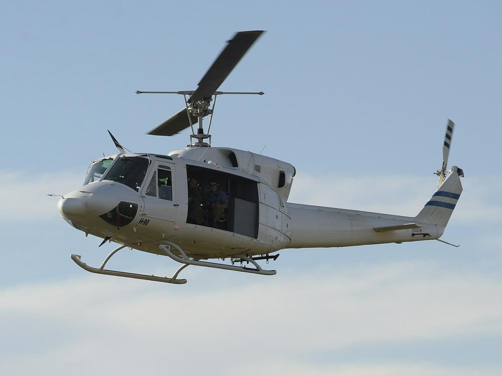 This Bell 212 helicopter of the Argentine air force, seen in March 2015, is similar to the one that crashed in Iran on Sunday.