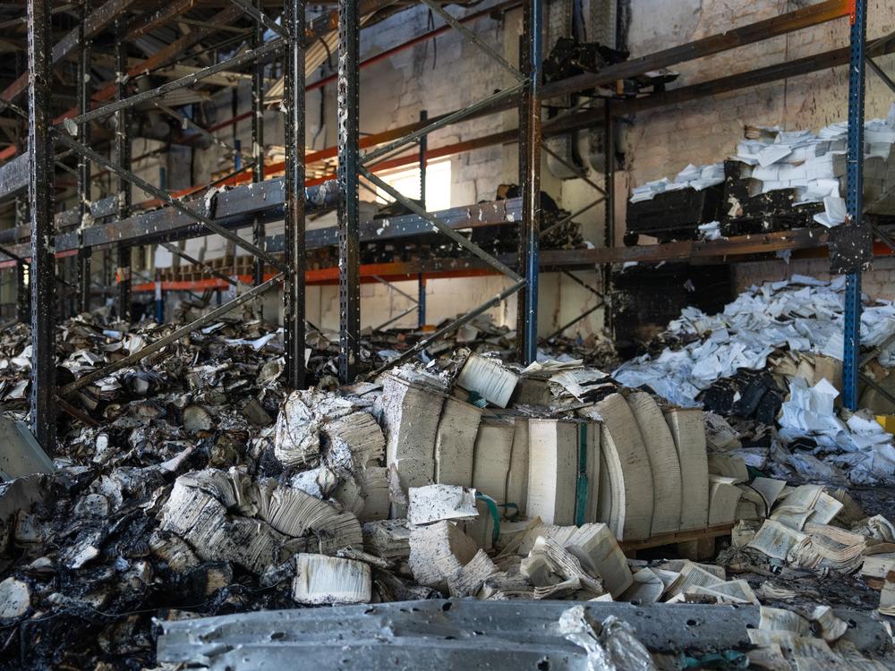 Scenes of destruction at the Factor Druk printing house, one of Ukraine's largest, can be seen days after it was hit in a Russian missile attack on May 27.