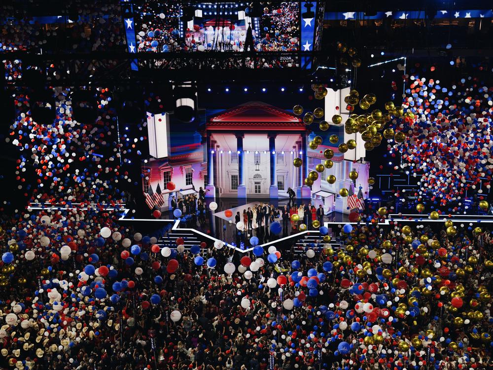The balloon drop marks the end of the 2024 RNC in Milwaukee. 