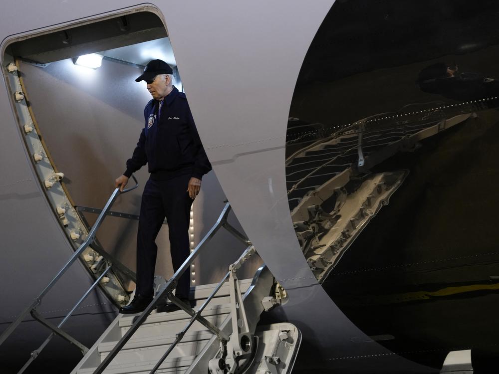 President Biden steps off Air Force One at Dover Air Force Base in Delaware on July 17 as a case of COVID forced him off the campaign trail.