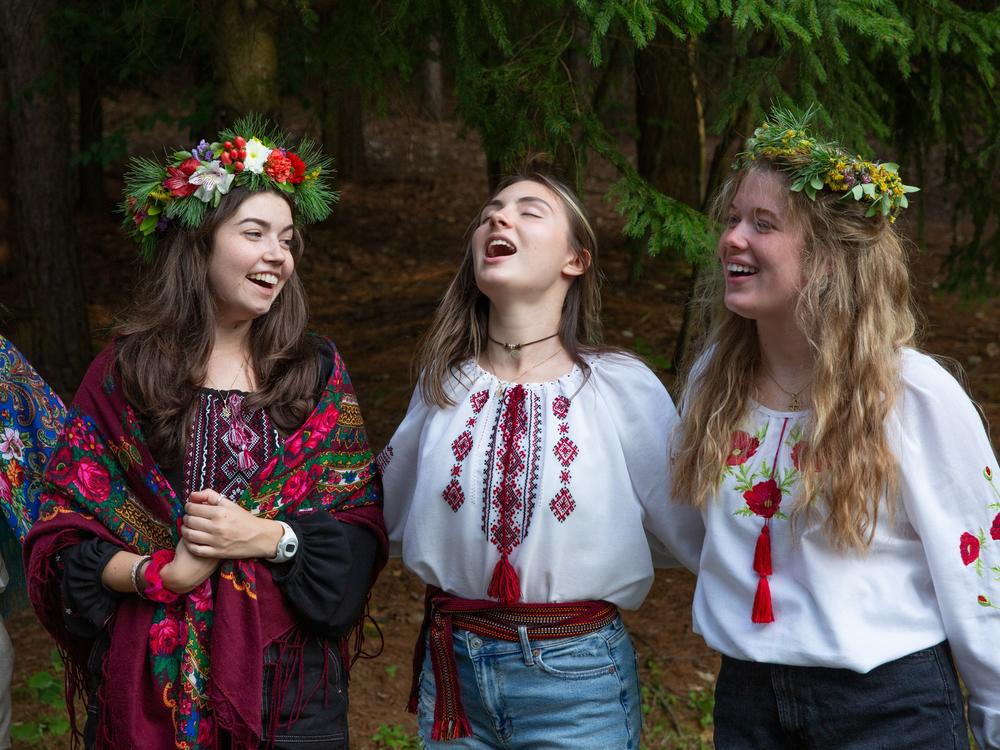 Every summer, older campers gather for a night called Ivana Kupala, a summer ritual rooted in Paganism where they wear Ukrainian embroidery, traditional flower wreaths and sing about love, nature and matchmaking.