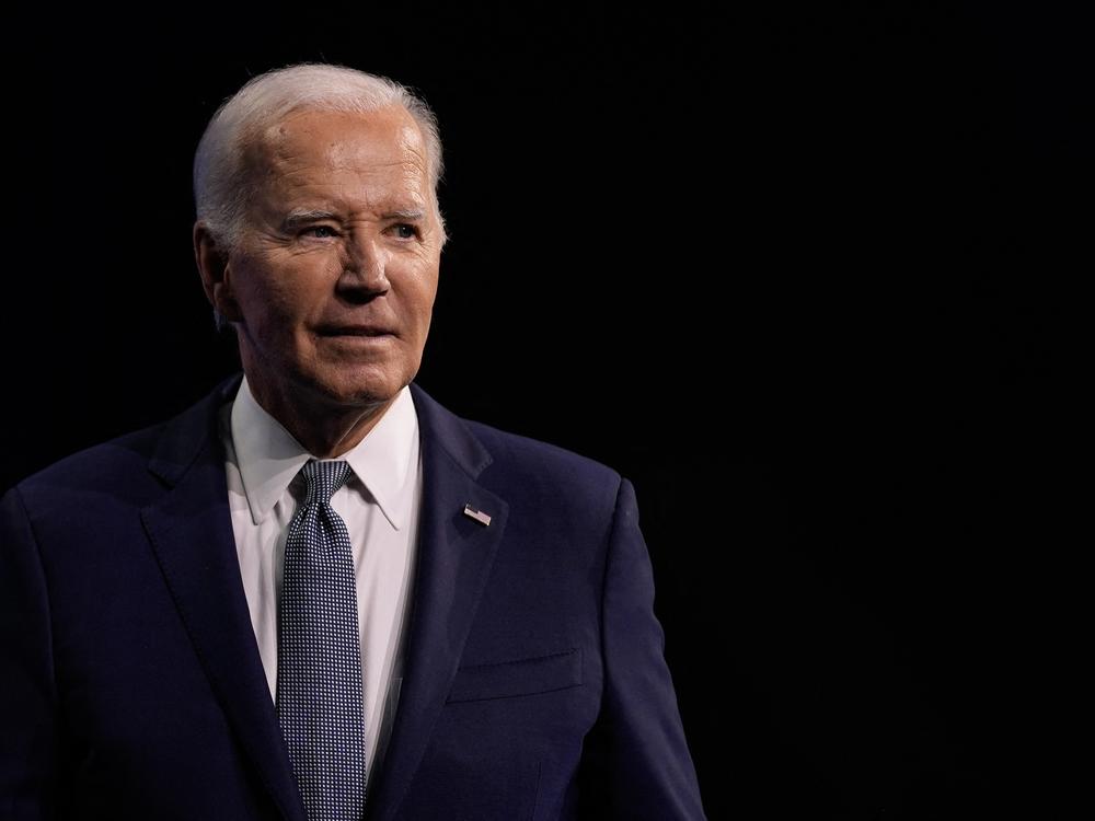 President Biden leaves the podium after speaking July 16 during the 115th NAACP National Convention in Las Vegas.