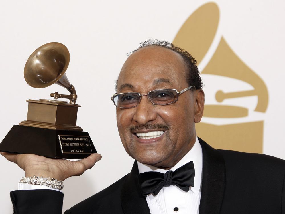 Duke Fakir holds his life time achievement award backstage at the 51st Annual Grammy Awards in Los Angeles on Feb. 8, 2009. Fakir, the last of the original Four Tops, died Monday of heart failure at age 88. 