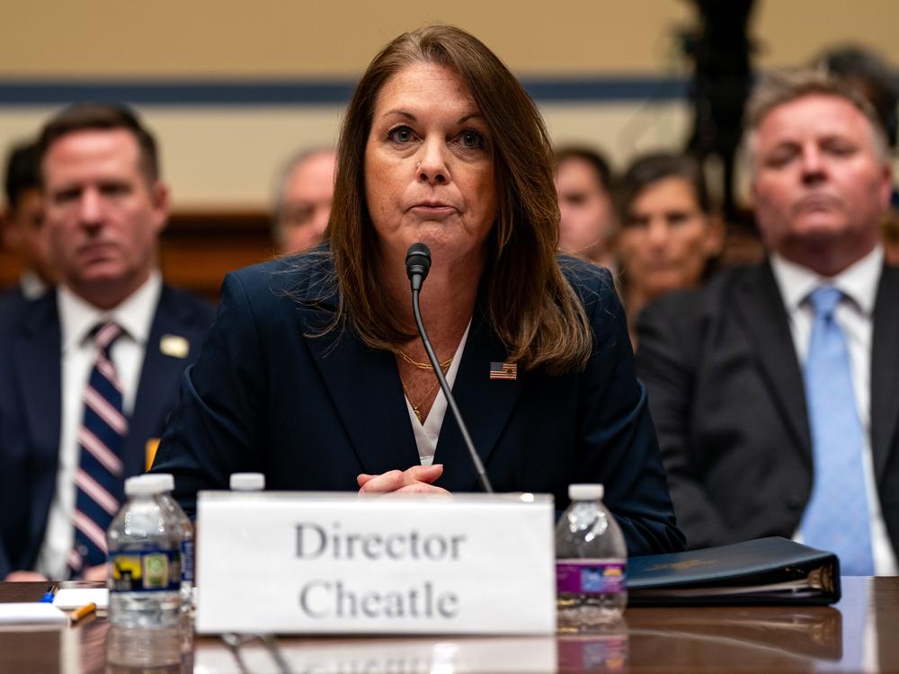 Secret Service Director Kimberly Cheatle testifies before the House Oversight and Accountability Committee during a hearing on Monday. Cheatle resigned her position the next day. 