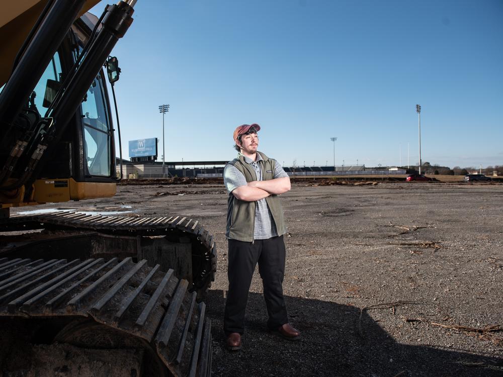 Josh Brooks survived a trench collapse on a construction site near Joe Davis Stadium in Huntsville, Ala.
