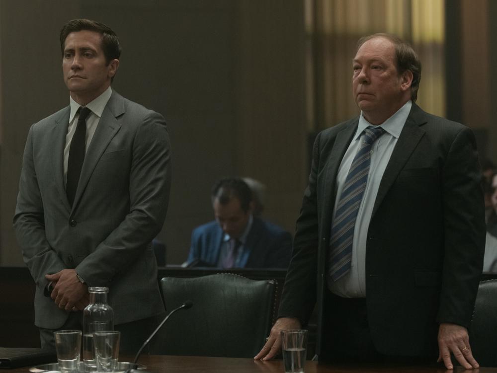  Rusty Sabich (Jake Gyllenhaal) and Raymond Horgan (Bill Camp) prepare to hear the verdict in Rusty's trial in the finale of <em>Presumed Innocent</em>.