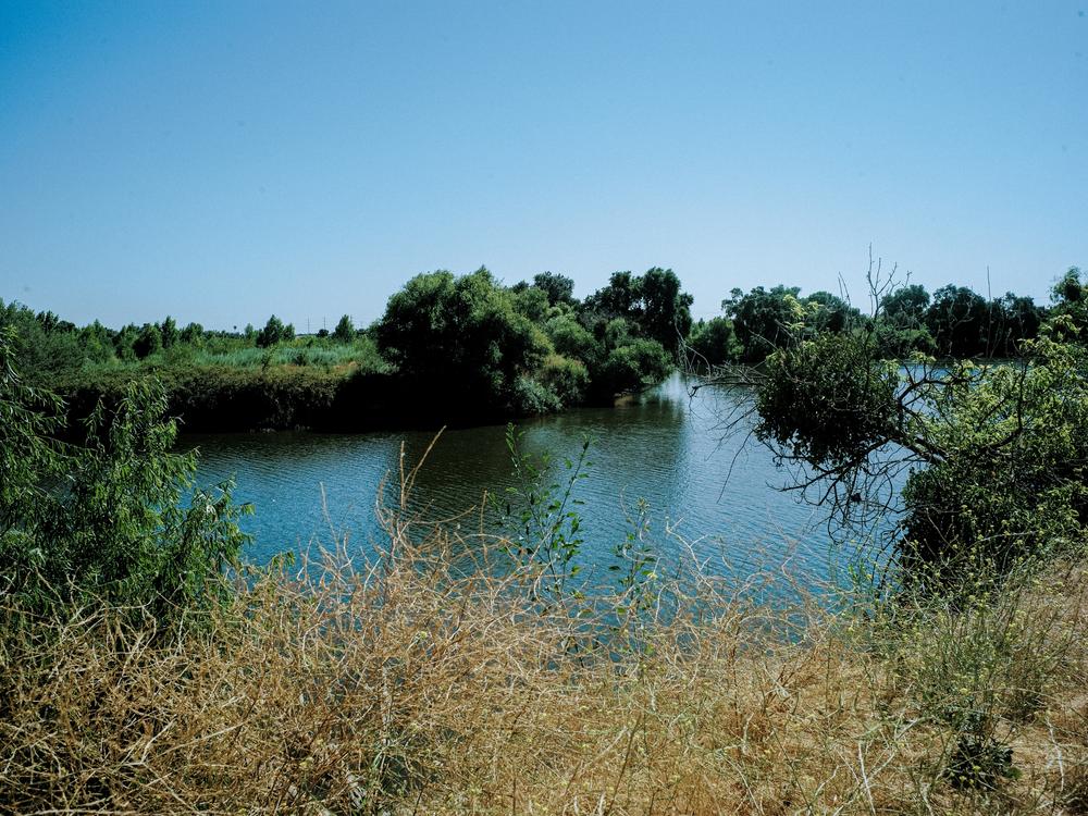The San Joaquin River snakes through the landscape.