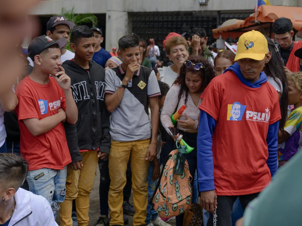 Crowds cram the streets for President Nicolás Maduro's closing campaign event in Caracas on Thursday.