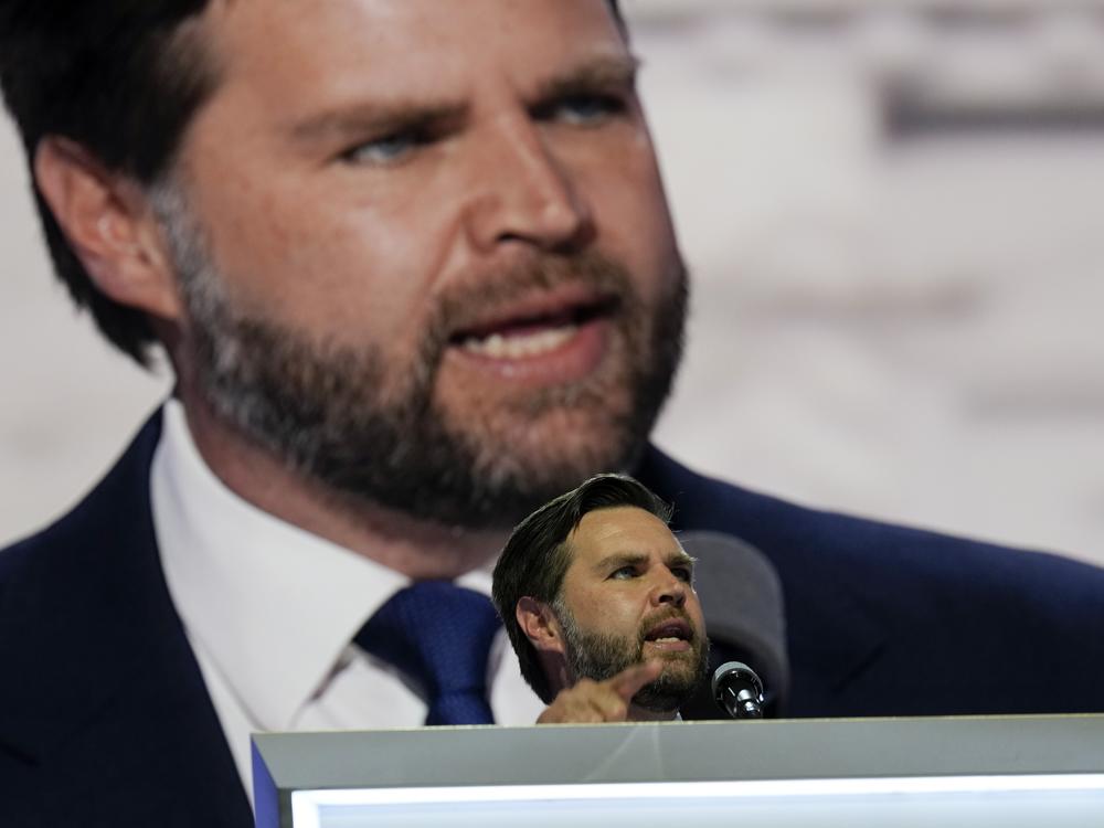 Republican vice presidential candidate Sen. JD Vance, R-Ohio, speaks at the 2024 Republican National Convention on July 17 in Milwaukee. 