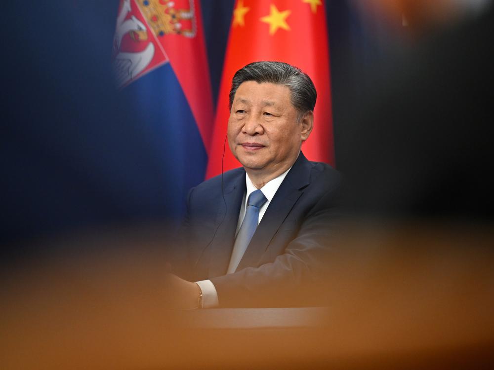 Xi Jinping, China's president, during a news conference in Belgrade, Serbia, on May 8.