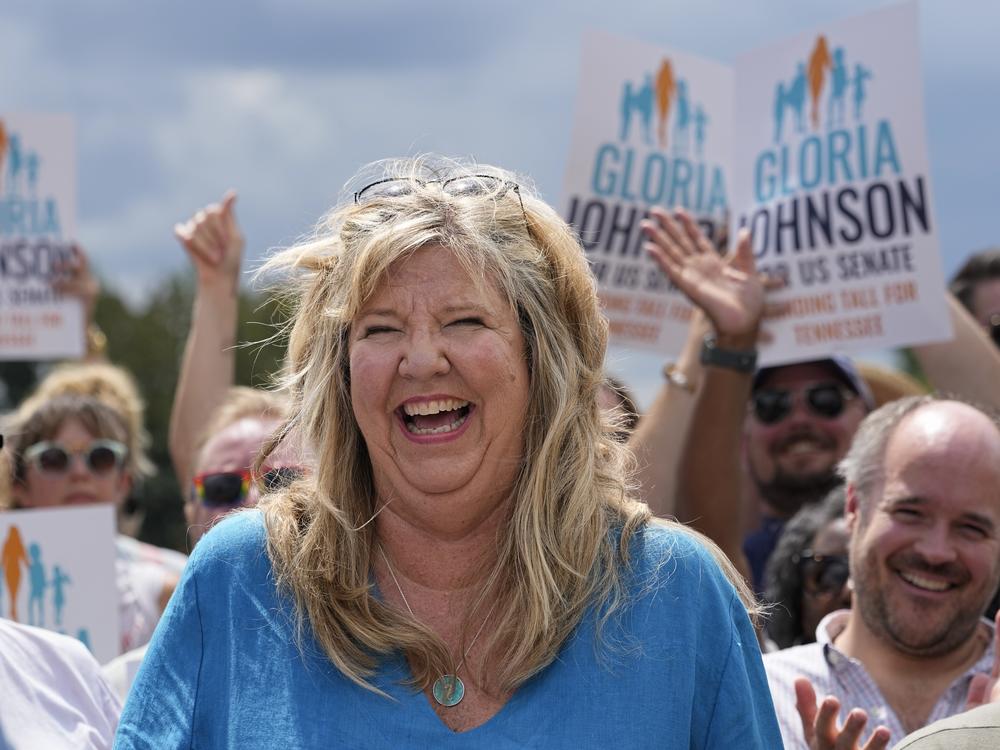 Tennessee state Rep. Gloria Johnson, a Democrat from Knoxville, announces her candidacy for the U.S. Senate during an event Tuesday, Sept. 5, 2023, in Nashville, Tenn. Johnson won the Democratic primary on Aug. 1, 2024, and will face U.S. Sen. Marsha Blackburn in November. 