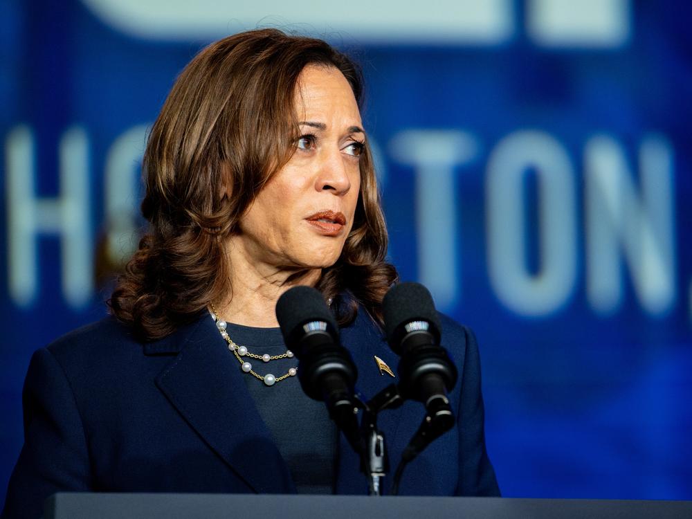 Vice President Harris, who's set to be Democrats' presidential nominee, delivers remarks during an event on Wednesday in Houston.