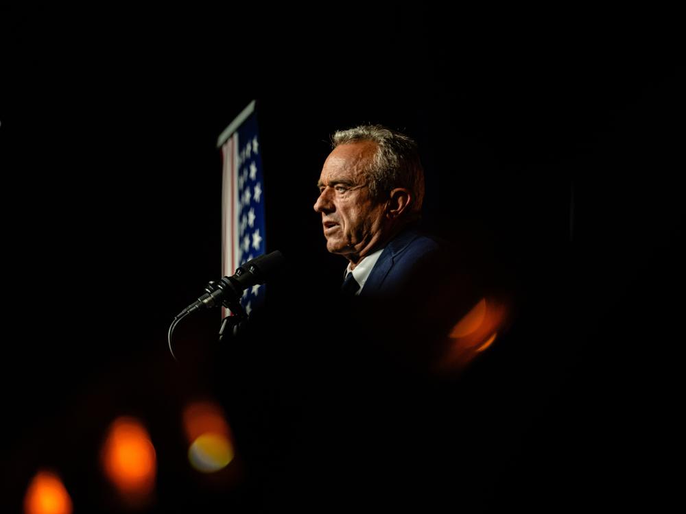 Independent presidential candidate Robert F. Kennedy, Jr. gives a keynote speech during the Bitcoin 2024 conference on July 26 in Nashville, Tenn.